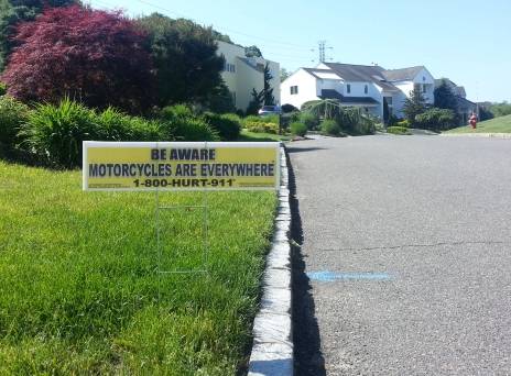 Motorcycle awareness sign