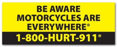 Motorcycle awareness helmet sticker