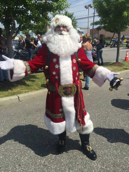Santa Claus at Fire Riders Christmas in June Ride