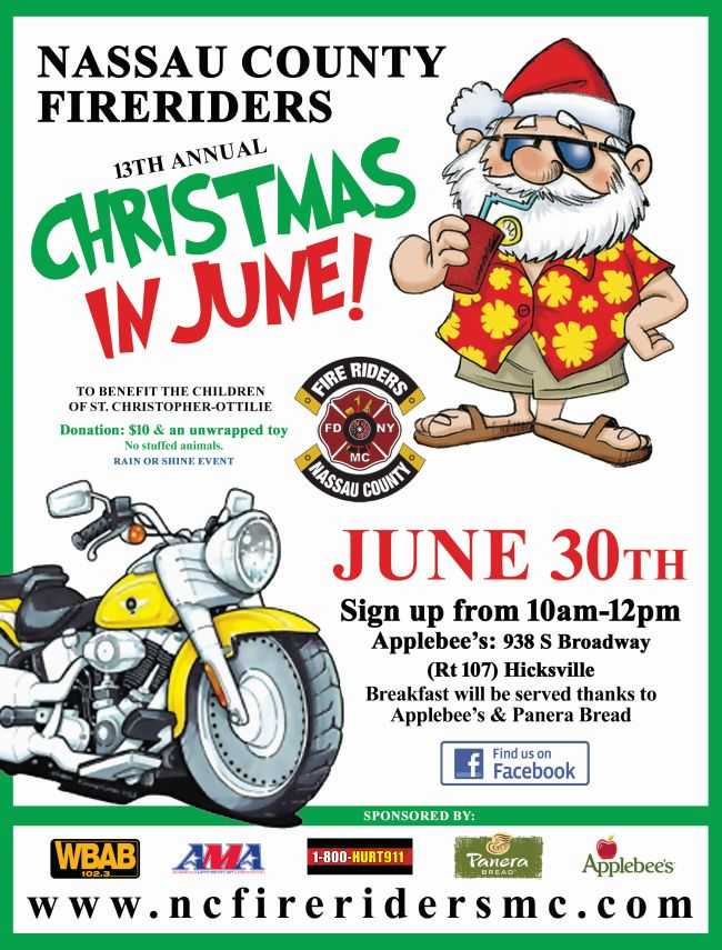 2019 Fire Riders MC Nassau motorcycle ride County Christmas in June